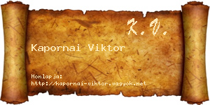Kapornai Viktor névjegykártya